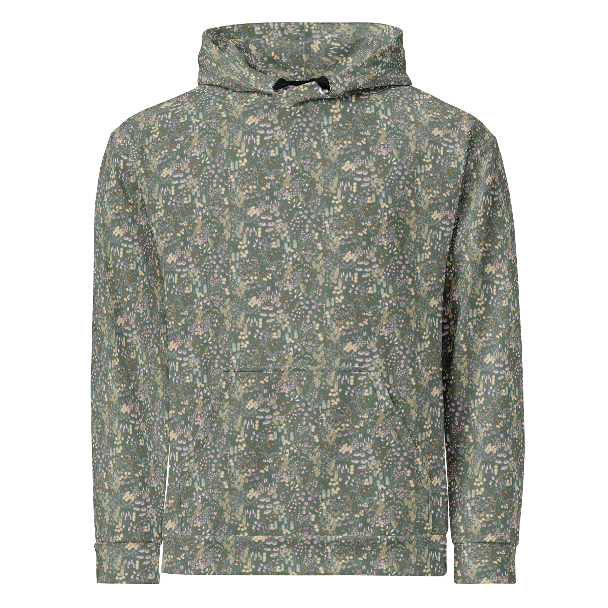 wildflower meadow floral pattern hoodie