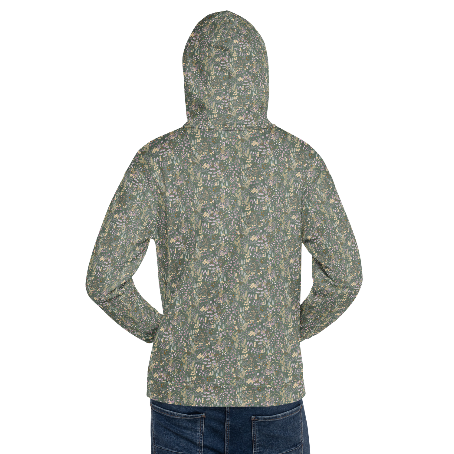 wildflower meadow floral pattern hoodie