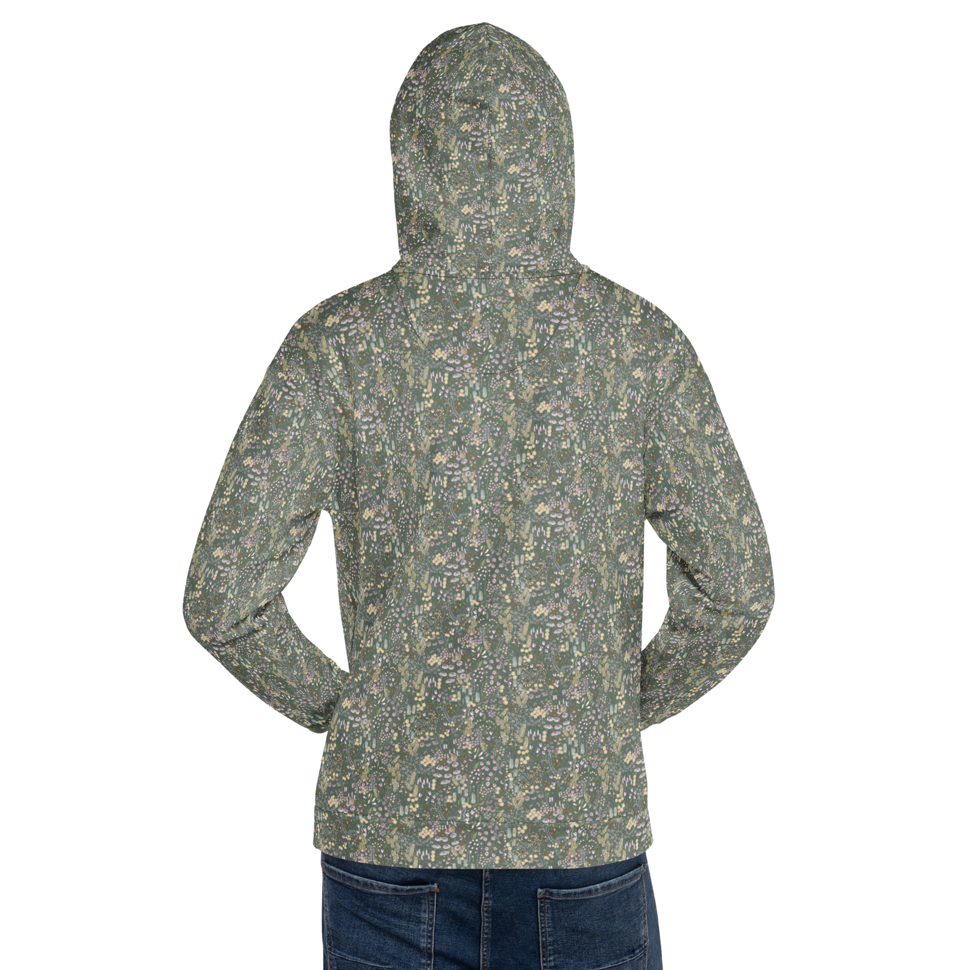 wildflower meadow floral pattern hoodie
