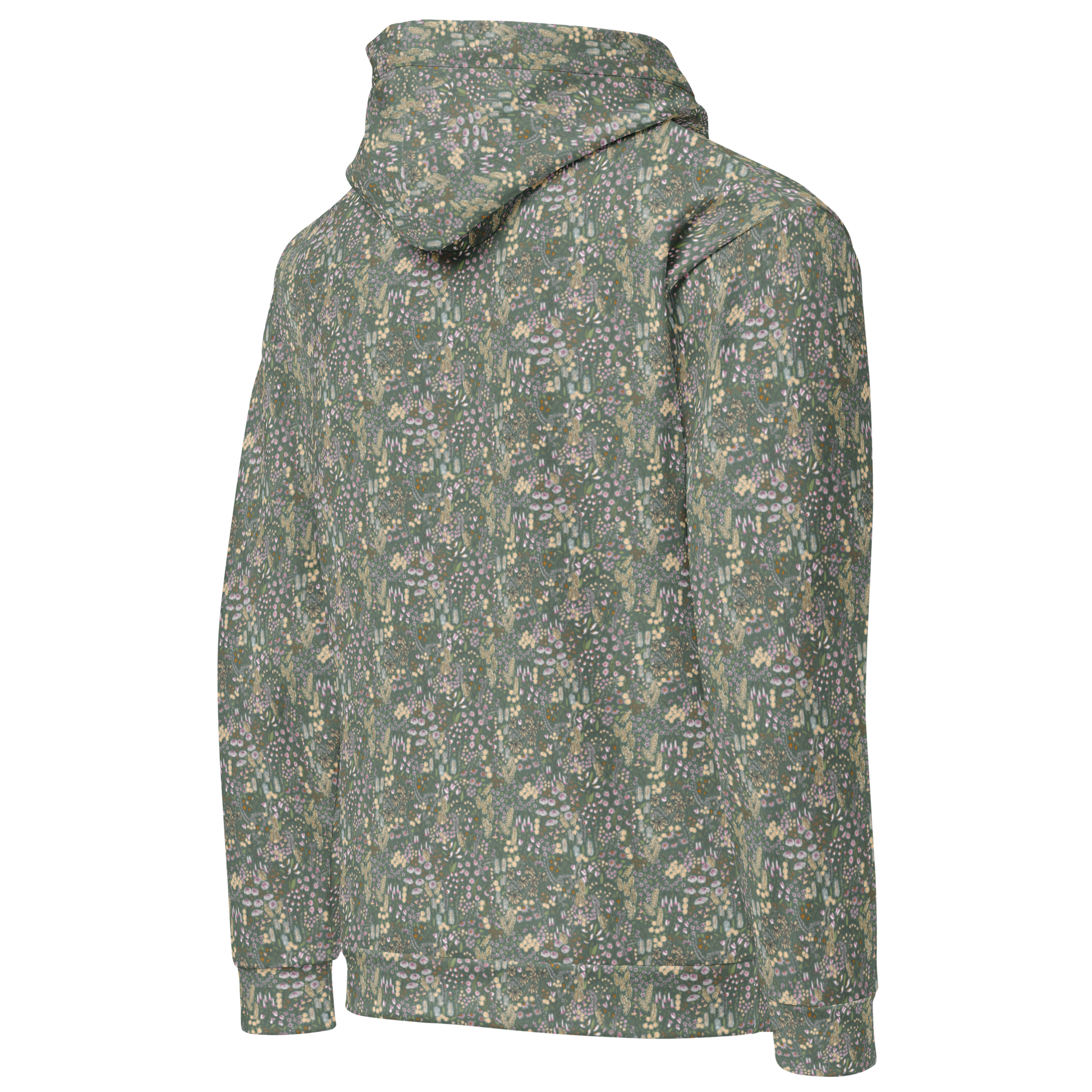wildflower meadow floral pattern hoodie