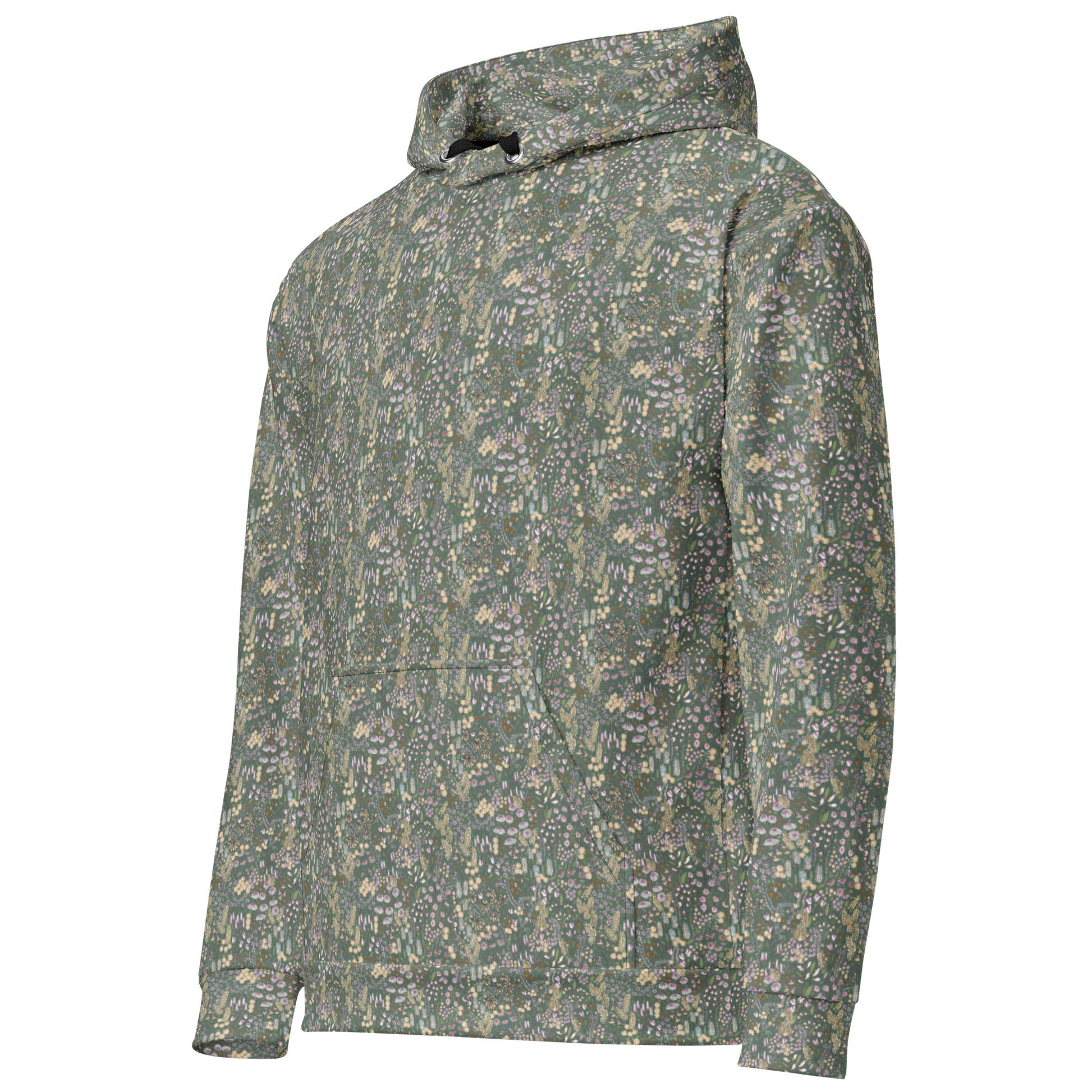 wildflower meadow floral pattern hoodie