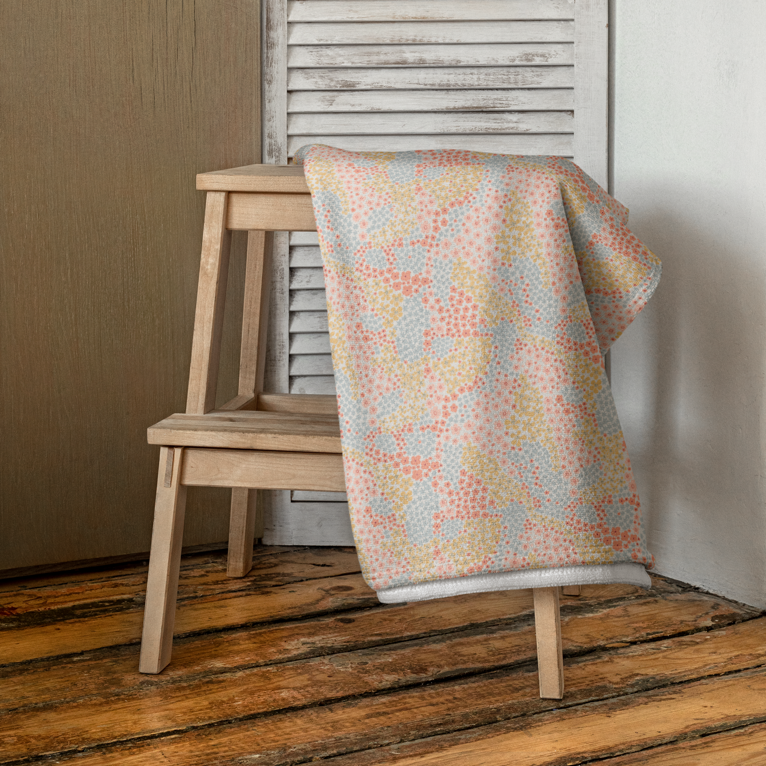Wildflower field floral printed beach towel