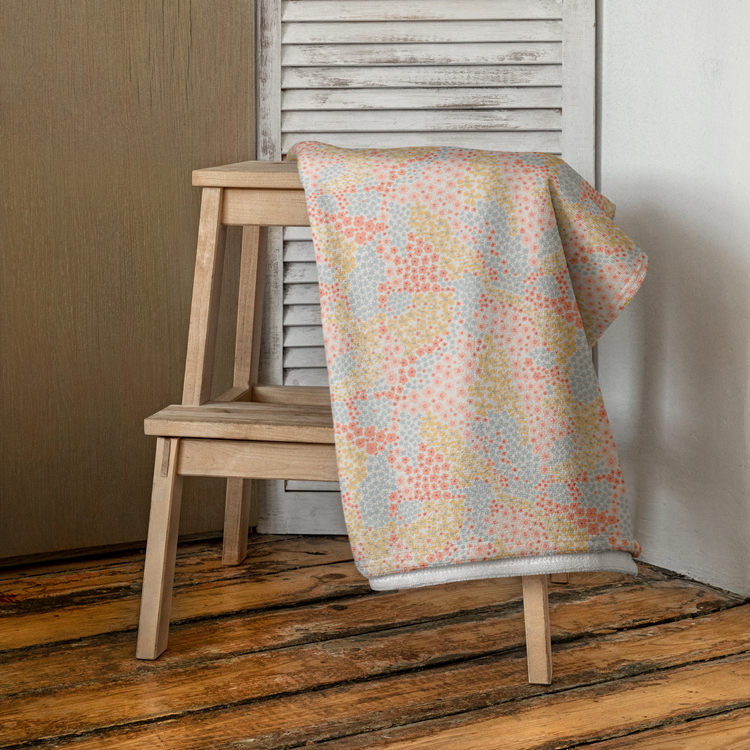 Wildflower field floral printed beach towel