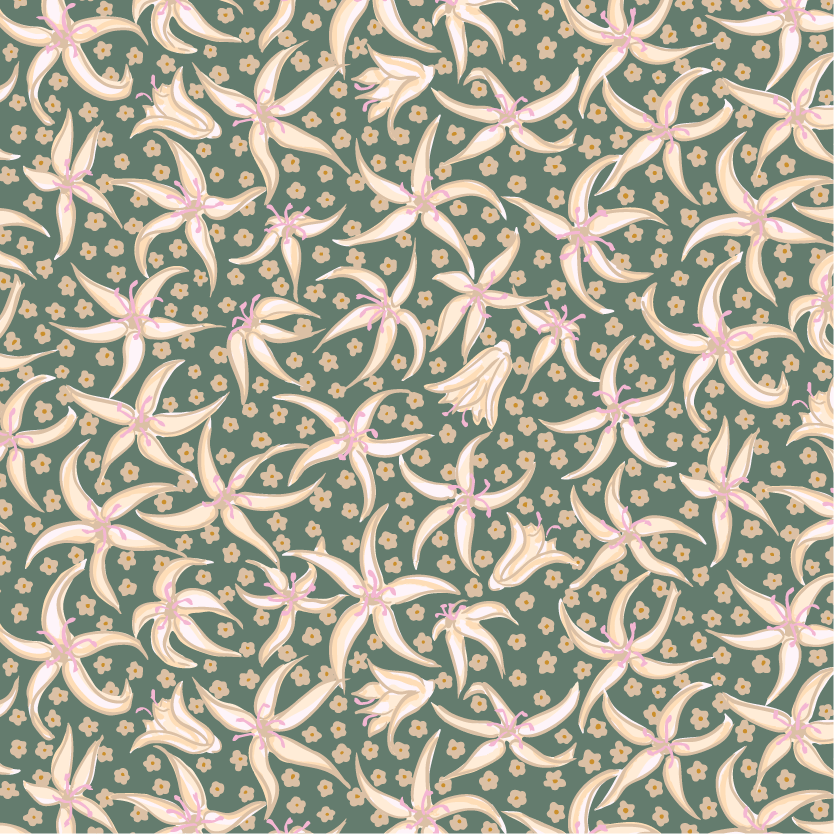 Dancing with Pimpernels Floral Pattern Hoodie