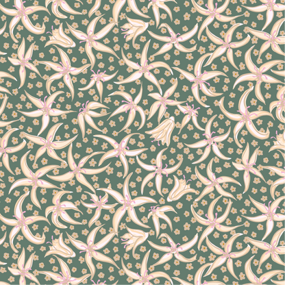 Dancing with Pimpernels Floral Pattern Hoodie