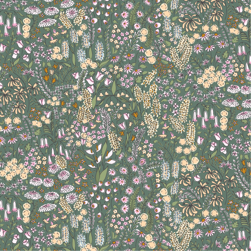 wildflower meadow floral pattern hoodie