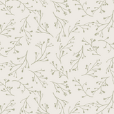 Pattern of thin branches and leaves on a light background wildflower sprigs pattern